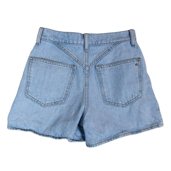 Madewell The Mom Jean Shorts Women’s Size 24 Light Wash High Rise Double Button - Picture 3 of 8